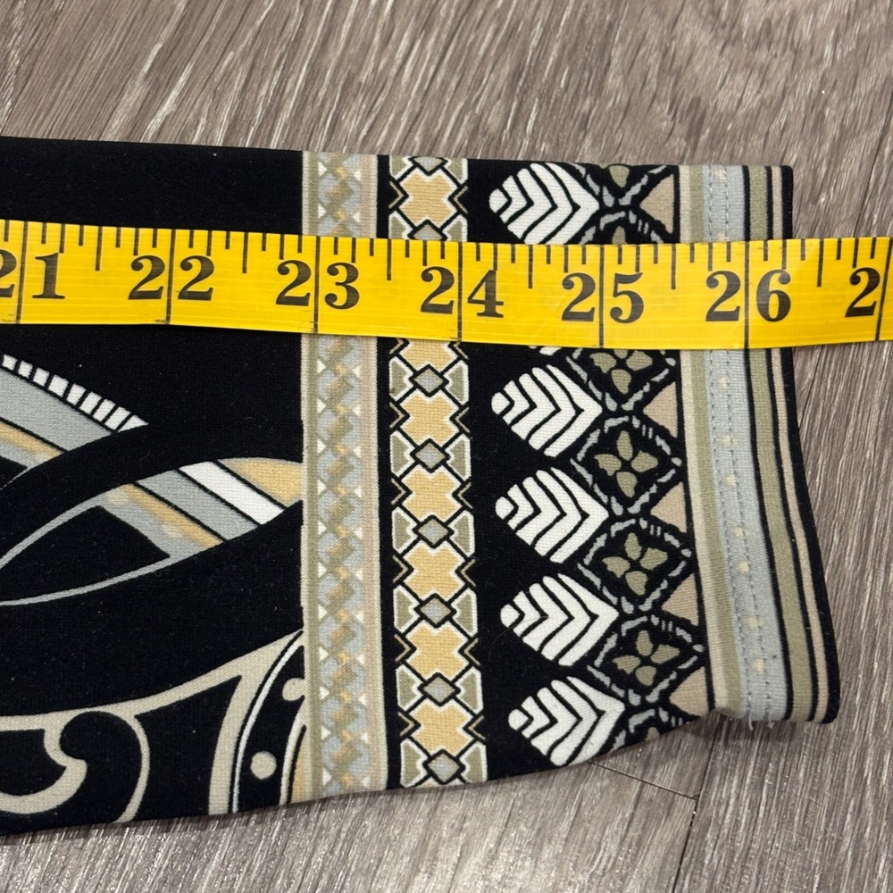 Hale Bob Black Gold Floral Medallion Beaded Tunic Stretch Jersey Shift Dress L - Picture 13 of 13